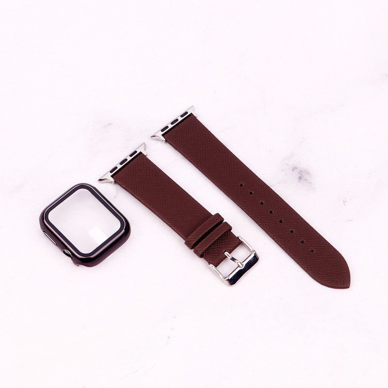 بند اپل واچ طرح چرم + محافظ صفحه 40mm