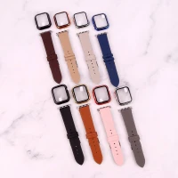 بند اپل واچ طرح چرم + محافظ صفحه 40mm