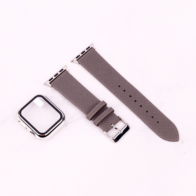 بند اپل واچ طرح چرم + محافظ صفحه 40mm