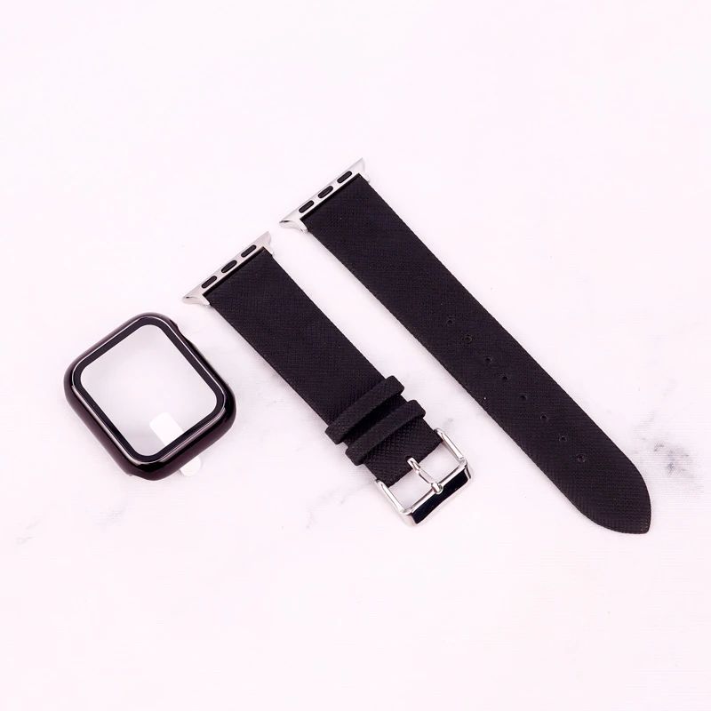بند اپل واچ طرح چرم + محافظ صفحه 40mm