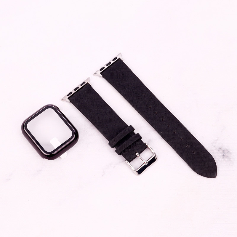 بند اپل واچ طرح چرم + محافظ صفحه 40mm