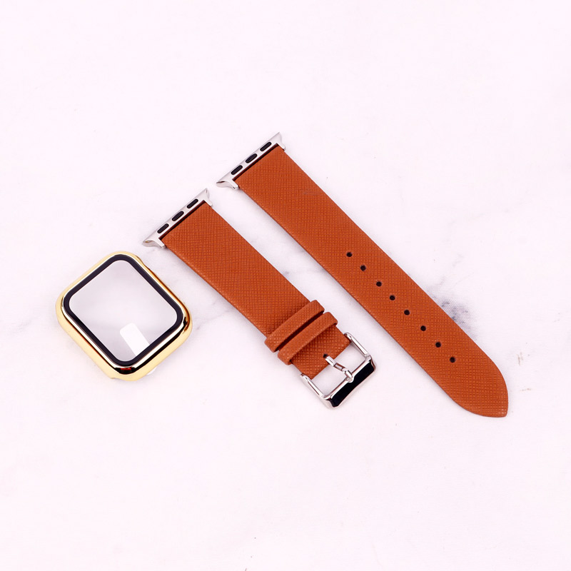 بند اپل واچ طرح چرم + محافظ صفحه 40mm