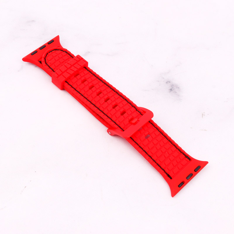 بند اپل واچ طرح سیلیکونی دور دوخت 41/40/38mm