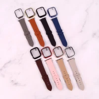 بند اپل واچ طرح چرم + محافظ صفحه 41mm