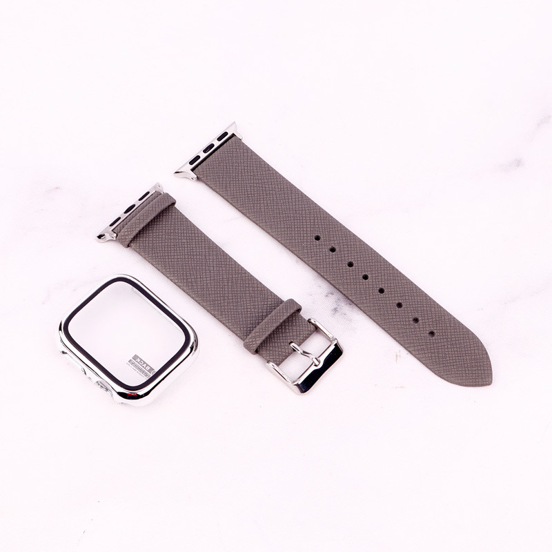 بند اپل واچ طرح چرم + محافظ صفحه 41mm