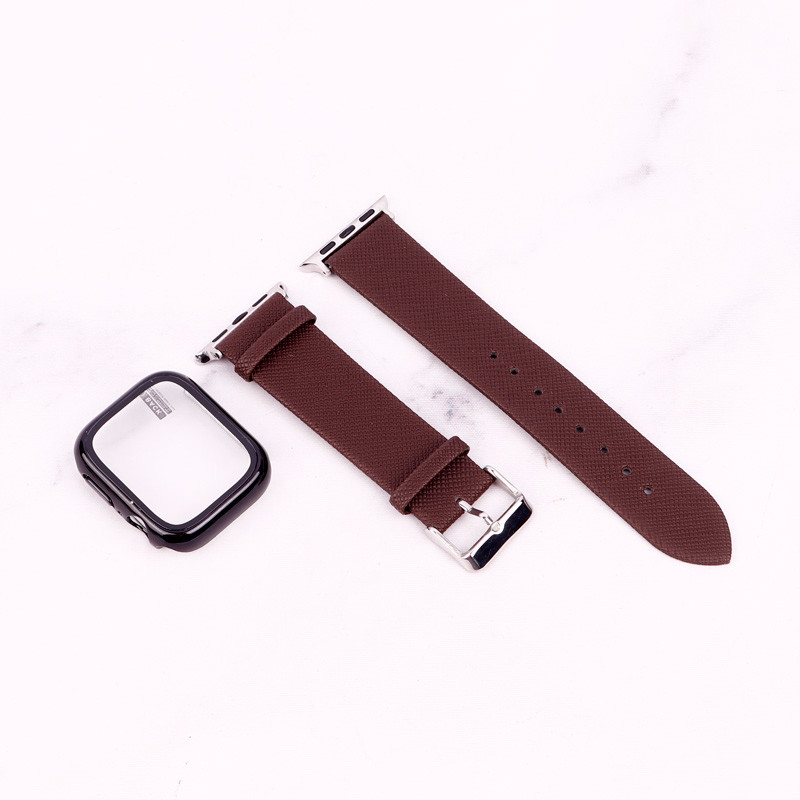 بند اپل واچ طرح چرم + محافظ صفحه 41mm