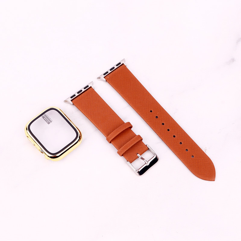 بند اپل واچ طرح چرم + محافظ صفحه 41mm