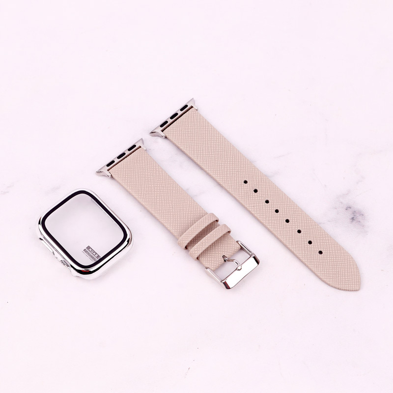 بند اپل واچ طرح چرم + محافظ صفحه 41mm