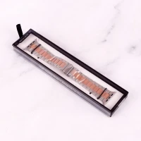 بند اپل واچ طرح 3بید 42/44mm نقره ای رزگلد