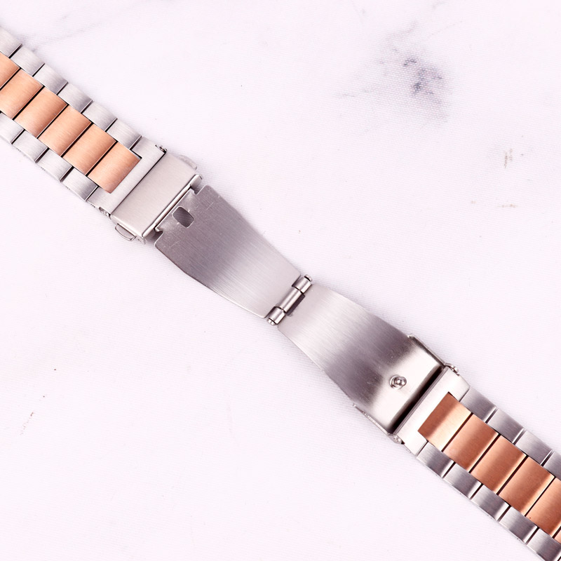 بند اپل واچ طرح 3بید 42/44mm نقره ای رزگلد