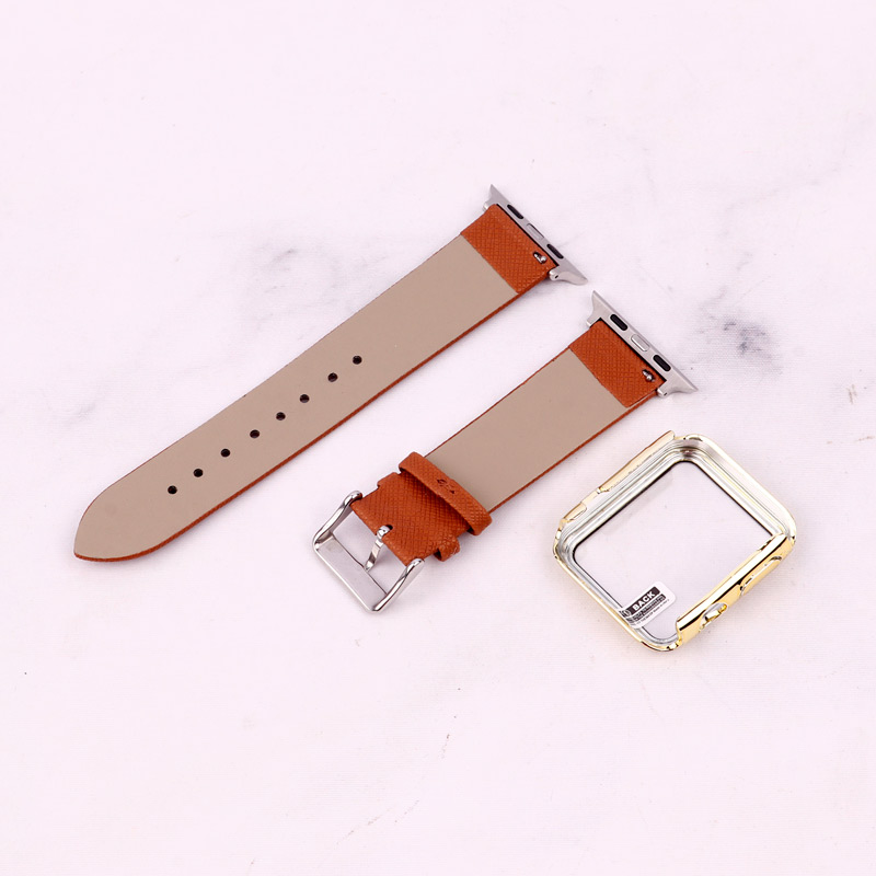 بند اپل واچ طرح چرم + محافظ صفحه 42mm