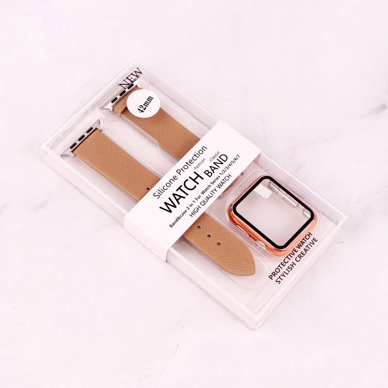 بند اپل واچ طرح چرم + محافظ صفحه 42mm