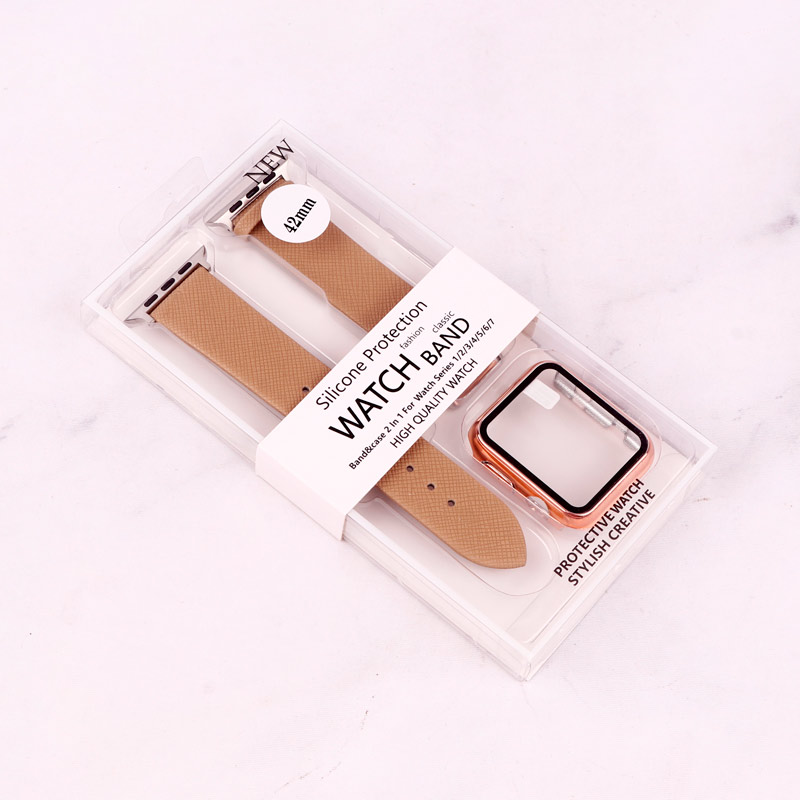 بند اپل واچ طرح چرم + محافظ صفحه 42mm