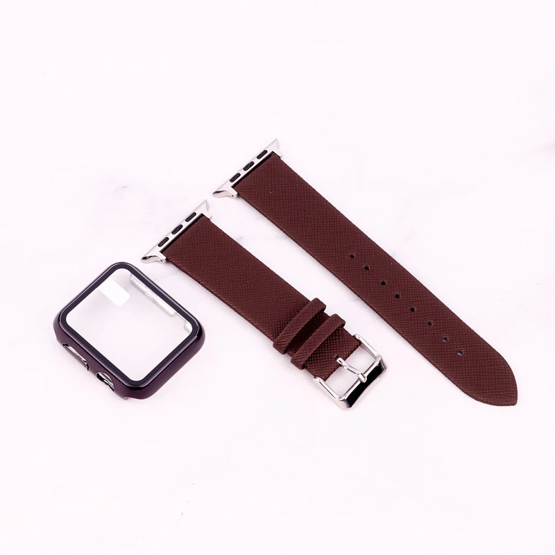 بند اپل واچ طرح چرم + محافظ صفحه 42mm