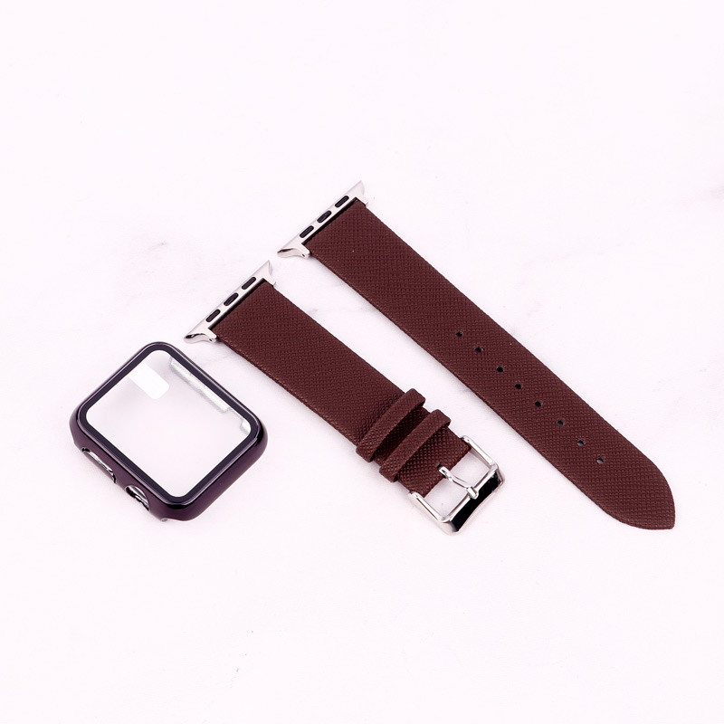 بند اپل واچ طرح چرم + محافظ صفحه 42mm