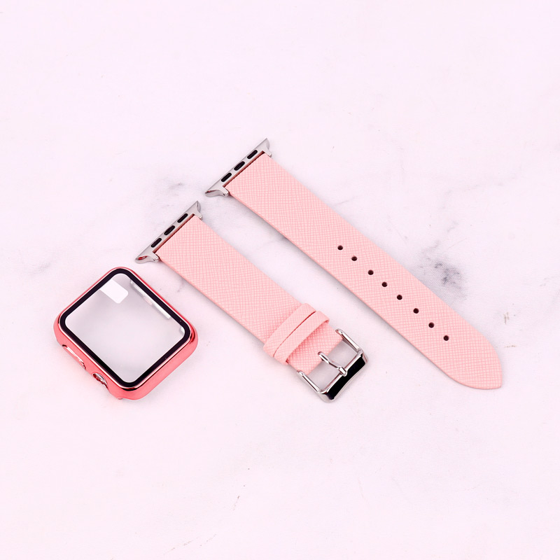 بند اپل واچ طرح چرم + محافظ صفحه 42mm