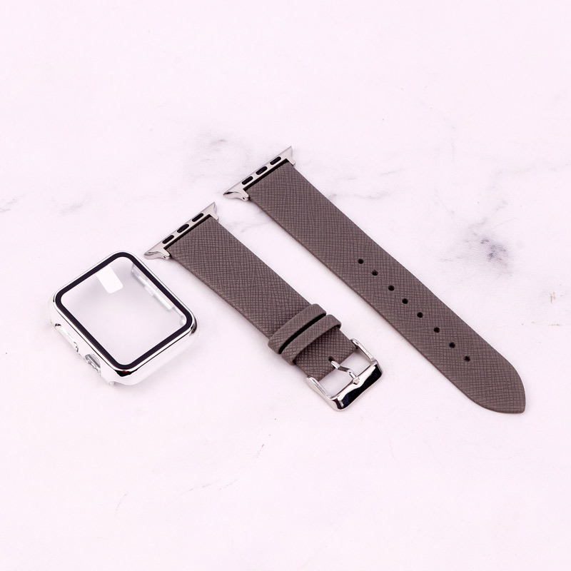 بند اپل واچ طرح چرم + محافظ صفحه 42mm