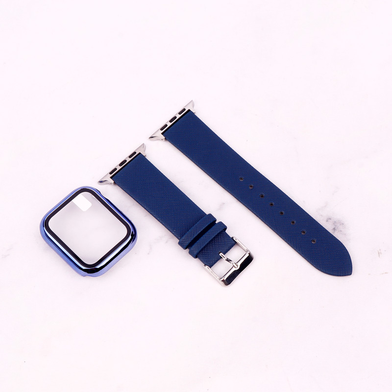 بند اپل واچ طرح چرم + محافظ صفحه 44mm