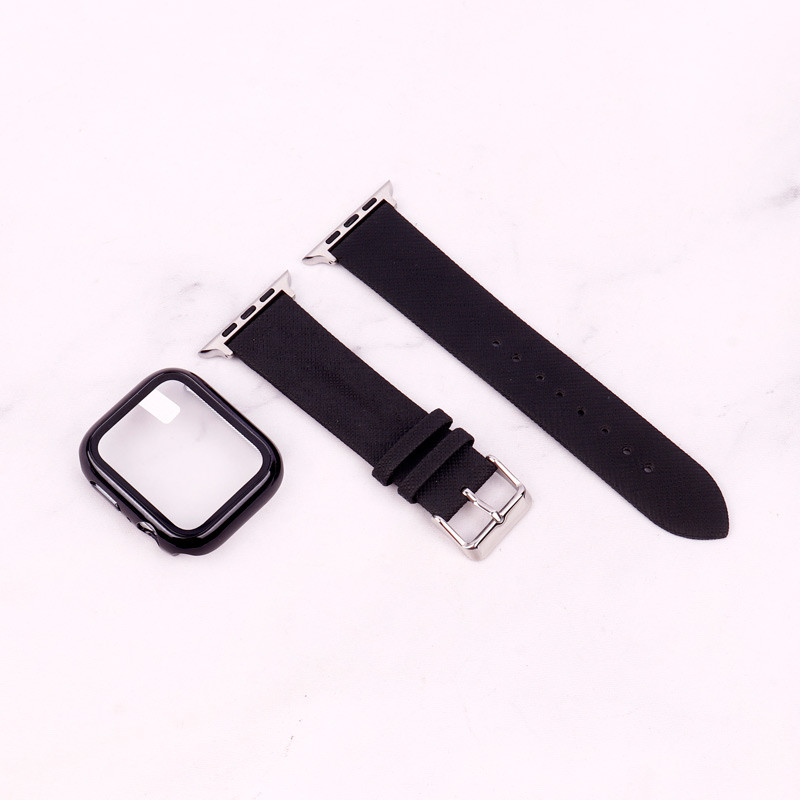 بند اپل واچ طرح چرم + محافظ صفحه 44mm