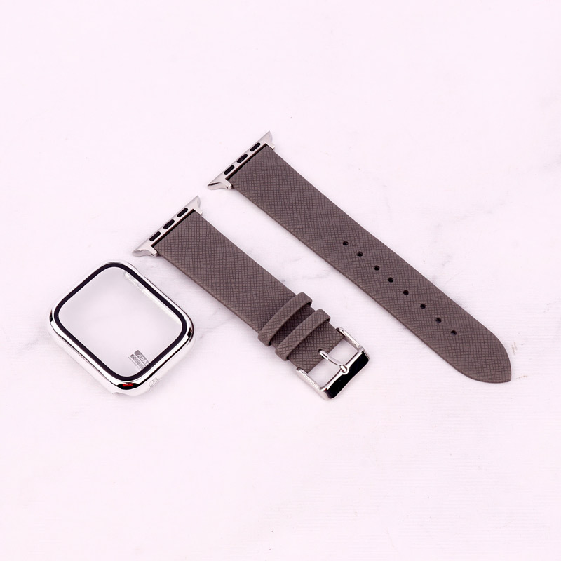 بند اپل واچ طرح چرم + محافظ صفحه 45mm