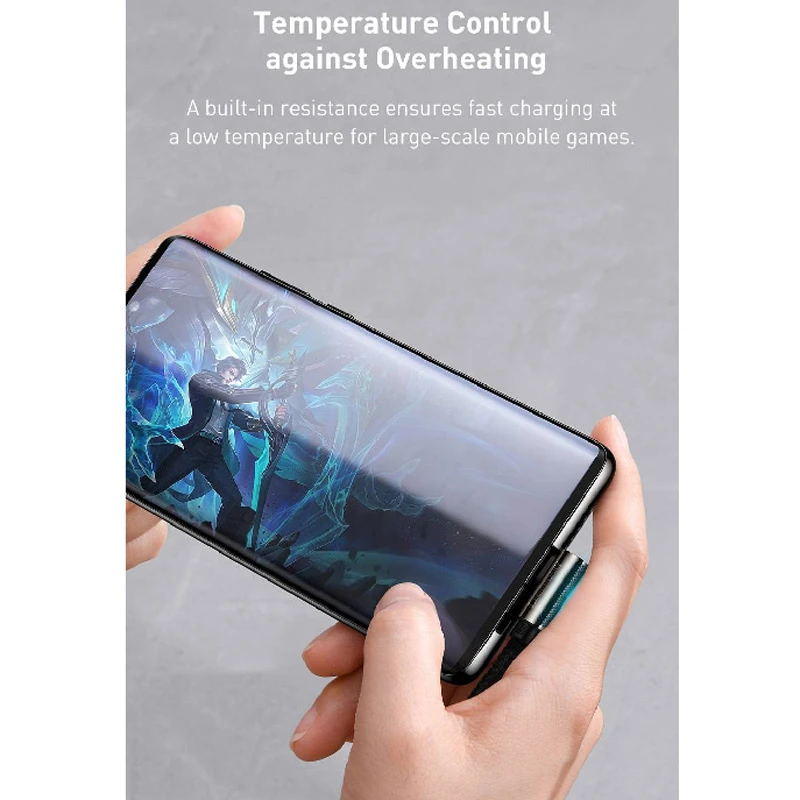 کابل تایپ سی فست شارژ 66 وات باسئوس Legend Series CA یکسر L طول 2 متر