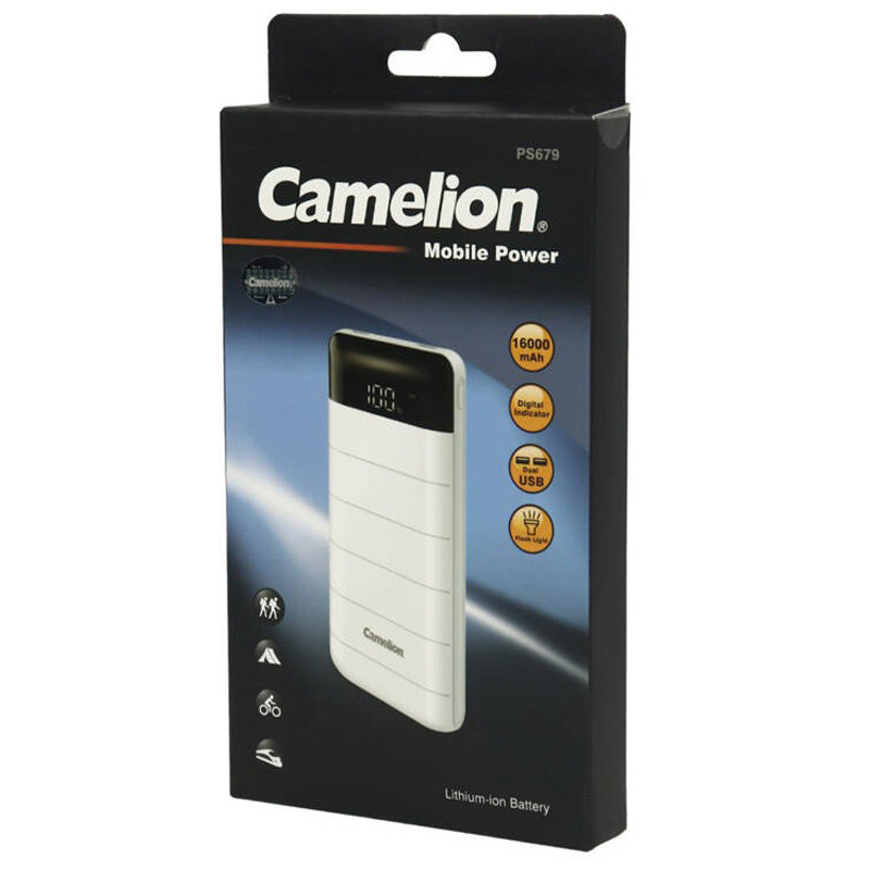 پاور بانک 16000 کملیون Camelion PS679-160HCB 10W + چراغ قوه هدیه