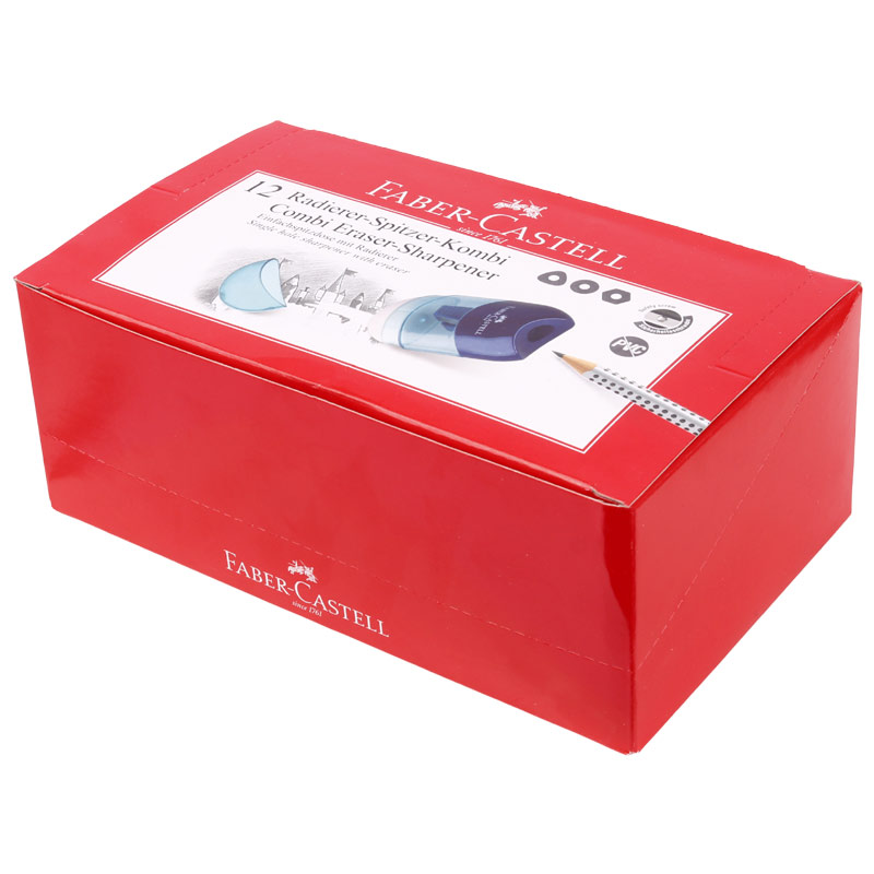 پاک کن و تراش مخزن دار Faber-Castell No.183604 بسته 12 عددی