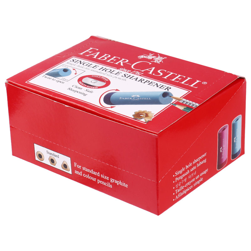 تراش پلاستیکی مخزن دار Faber-Castell No.183303 بسته 12 عددی