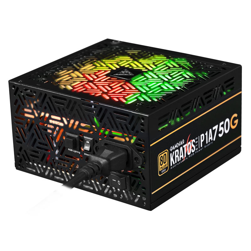 پاور 750 وات گیم دیاس Gamdias KRATOS P1A-750G ARGB Gold