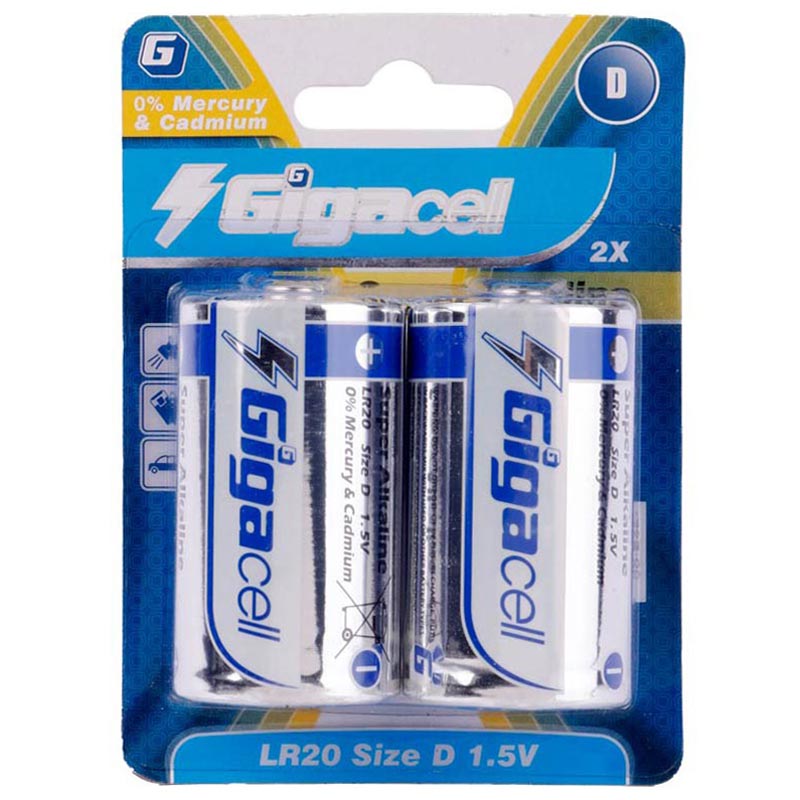 باتری دوتایی بزرگ Gigacell Super Alkaline LR20 1.5V D