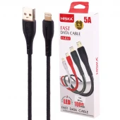 کابل لایتنینگ فست شارژ 5 آمپر هیسکا LX-832 طول 1 متر