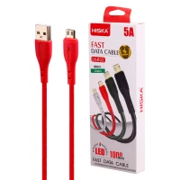 کابل میکرو یو اس بی فست شارژ Hiska LX-832 5A 1m
