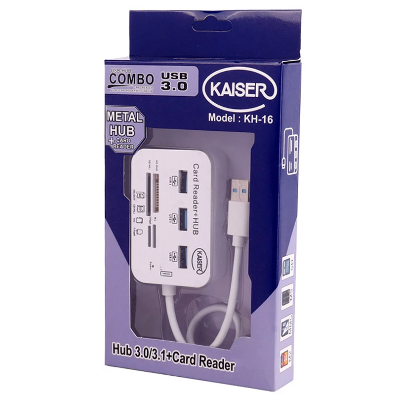 هاب 3 پورت USB3.0 کایزر KH-16