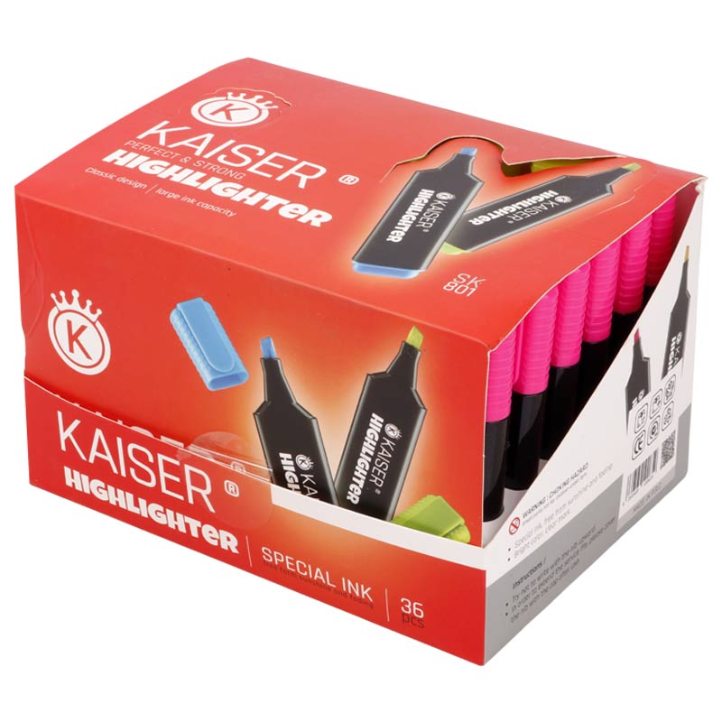 ماژیک هایلایت کایزر Kaiser SK801 بسته ۳۶ عددی