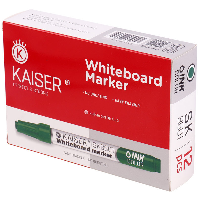 ماژیک وایت برد کایزر نوک تخت Kaiser SK860T بسته 12 عددی