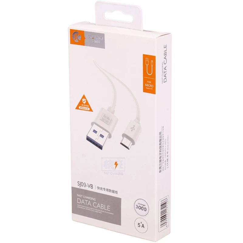 کابل میکرو یو اس بی فست شارژ 5 آمپر کالیو SJ09-V8 طول 3 متر
