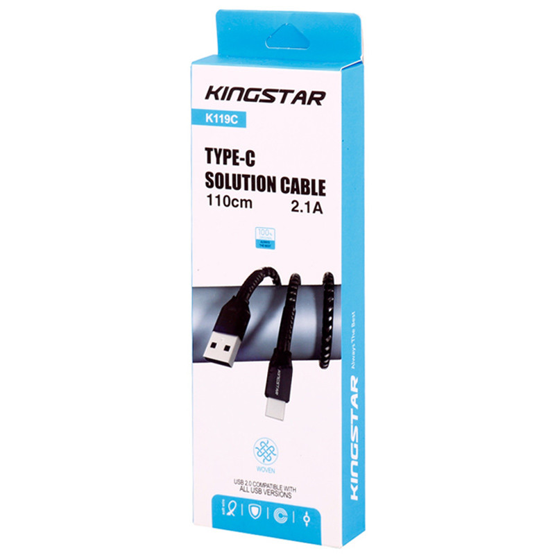 کابل تایپ سی فست شارژ KingStar K119C 2.1A 1.1m