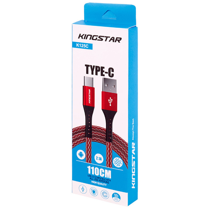 کابل تایپ سی فست شارژ KingStar K125C 2.1A 1.1m
