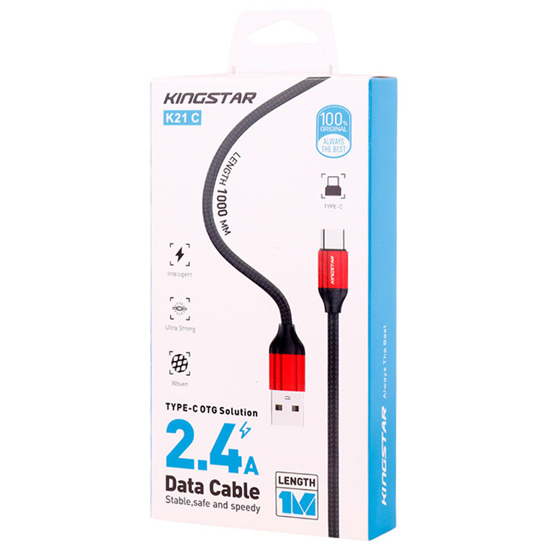 کابل تایپ سی فست شارژ KingStar K21C 2.4A 1m