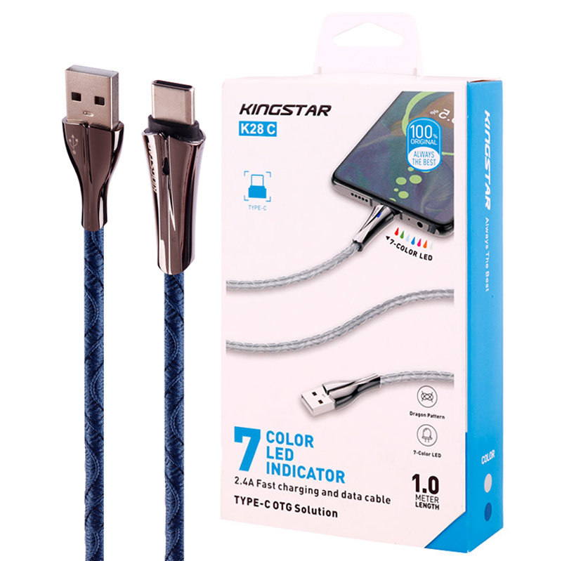 کابل تایپ سی فست شارژ KingStar K28C 2.4A 1m
