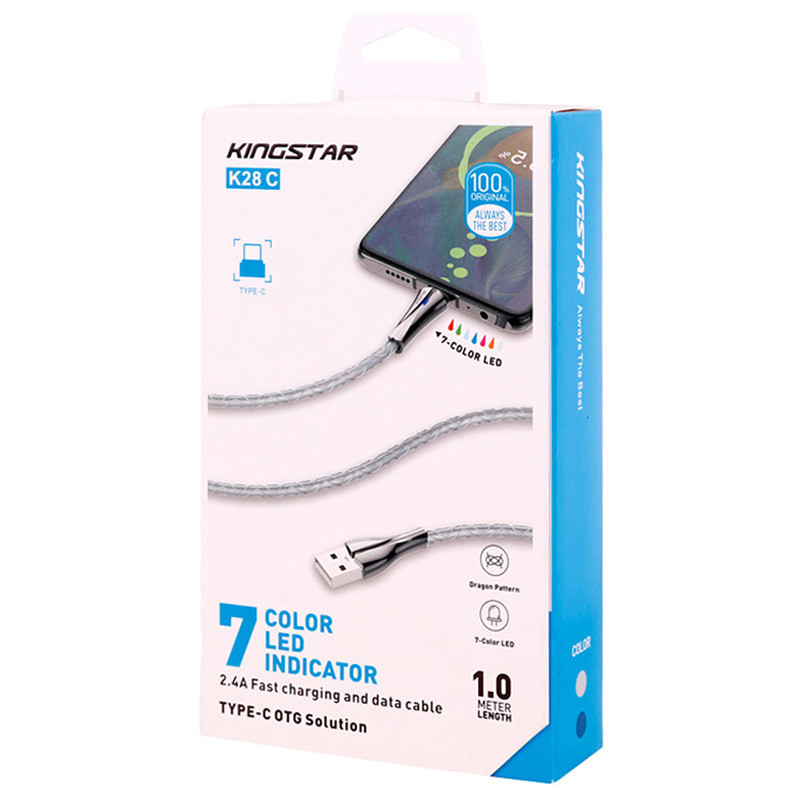 کابل تایپ سی فست شارژ KingStar K28C 2.4A 1m