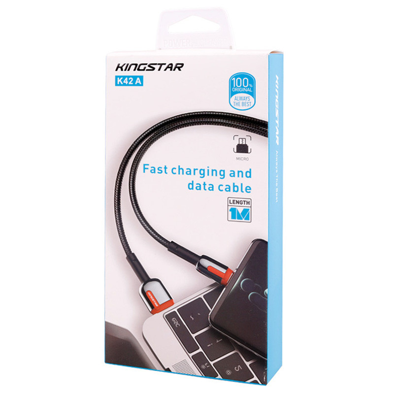 کابل میکرو یو اس بی فست شارژ KingStar K42A 2.4A 1m
