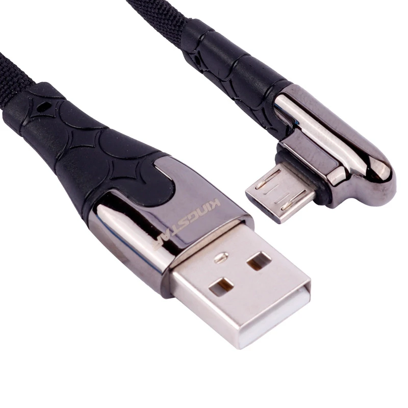 کابل میکرو یو اس بی فست شارژ 2.4 آمپر کینگ استار K46A یکسر L طول 1 متر
