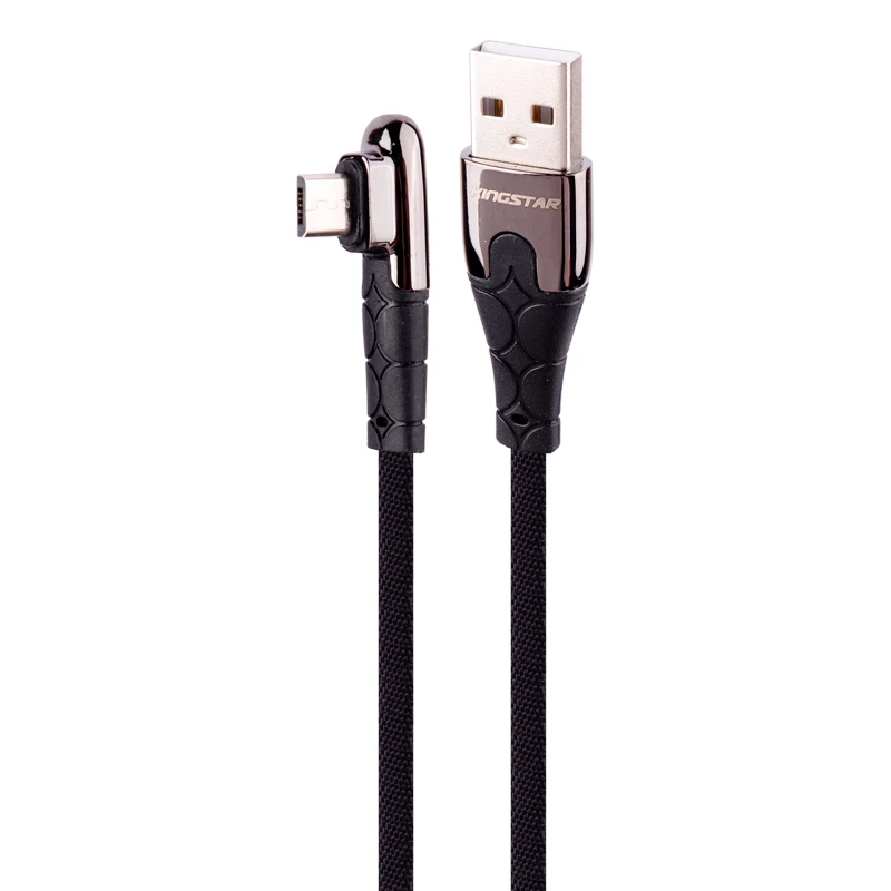 کابل میکرو یو اس بی فست شارژ 2.4 آمپر کینگ استار K46A یکسر L طول 1 متر