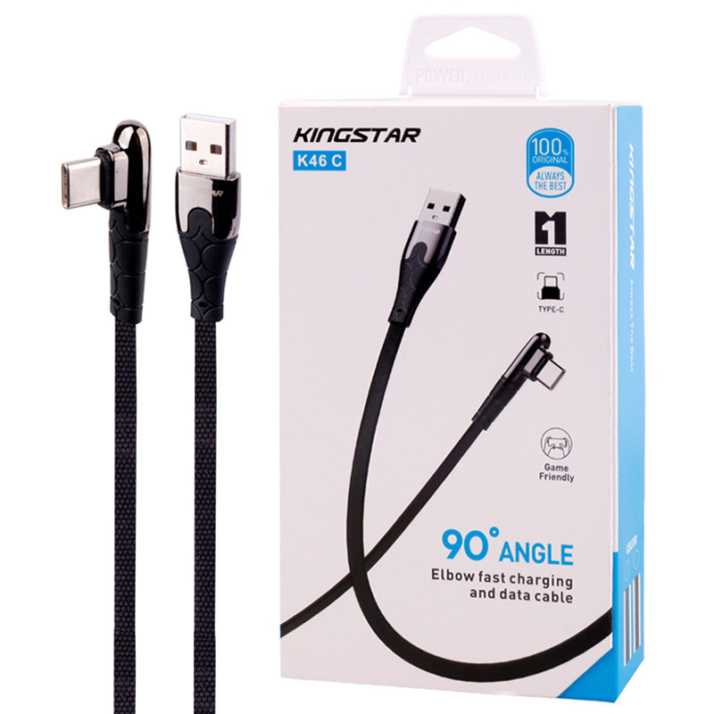 کابل تایپ سی فست شارژ KingStar K46C 2.4A 1m یکسر L