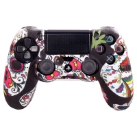 روکش دسته بازی PS4 طرح گل زمینه مشکی
