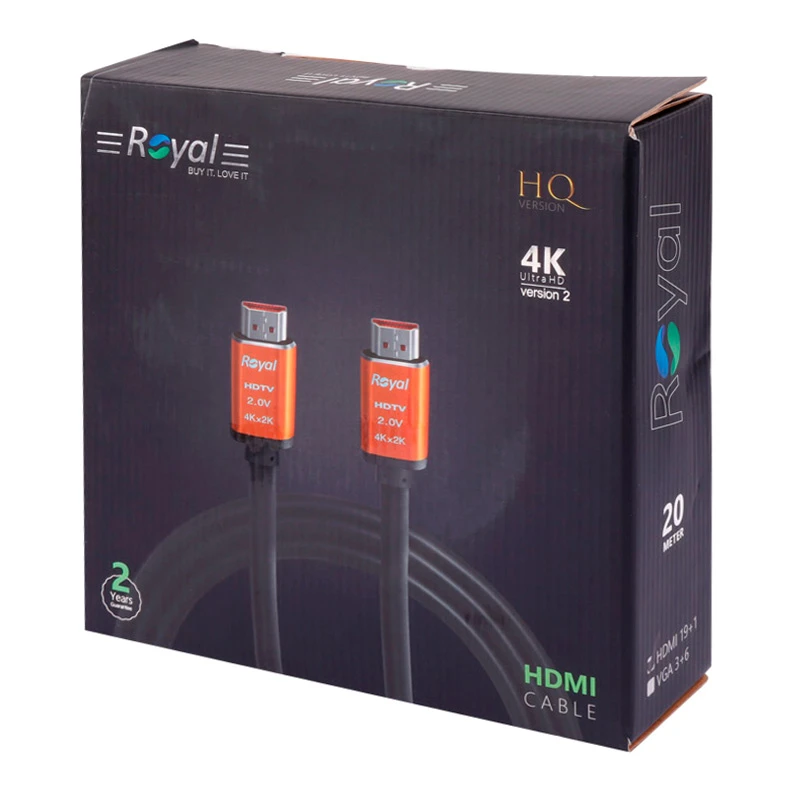 کابل HDMI 19+1 4K رویال Royal طول 20 متر