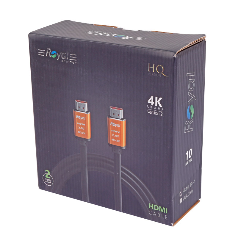کابل Royal HDMI 19+1 v2.0 4k 10m