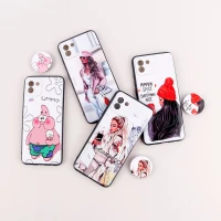 قاب فانتزی طرحدار دخترانه محافظ لنزدار + پاپ سوکت Samsung Galaxy A03 سری R