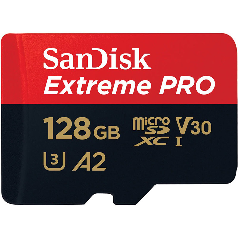 رم میکرو 128 گیگ سن دیسک SanDisk Extreme Pro V30 U3 A2 C10 200MB/s + خشاب